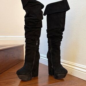 Joe's Jeans Black Over the Knee Boots